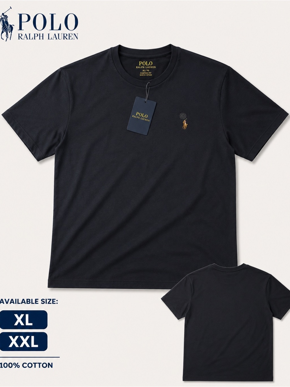 Polo by Ralph Lauren Men’s Classic Crewneck T-Shirt — Navy Blue